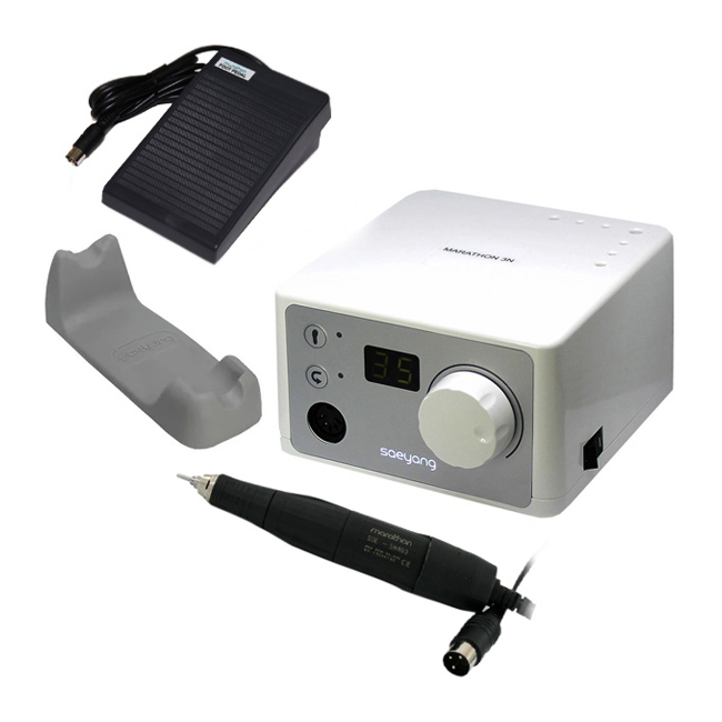 Marathon 3N - портативный микромотор с наконечником SDE-SH400, 35000 об/мин, педаль FS-60, серебристый | Saeyang Microtech (Ю. Корея)