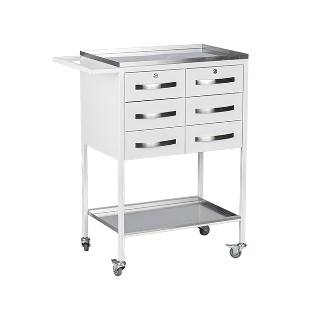 СПА-6 - столик передвижной инструментальный, 6 выдвижных ящика, столешница и полка из металла (735х425х905 мм) | Виталия (Россия)