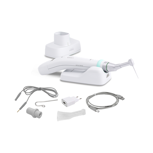 Эндомотор Estus Drive Plus со встроенным апекслокатором, с головкой RT, зарядкой и подставкой в комплекте | Геософт Дент (Россия)