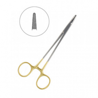 Иглодержатель хирургический прямой Mayo-Hegar TC, 16см, HLW Dental Instruments (Германия)