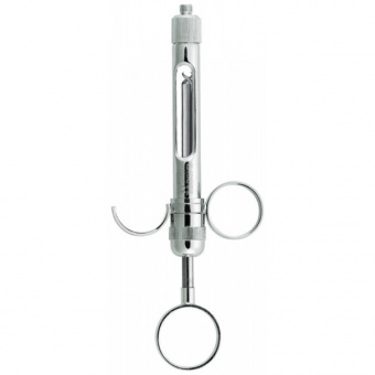 Шприц карпульный с одним кольцом и одним половинчатым кольцом, ручная аспирация, хромированный., Asa Dental (Италия)