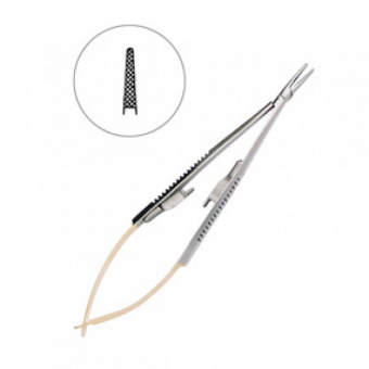 Иглодержатель микрохирургический прямой CastroviejoTC, 14,0 см, HLW Dental Instruments (Германия)